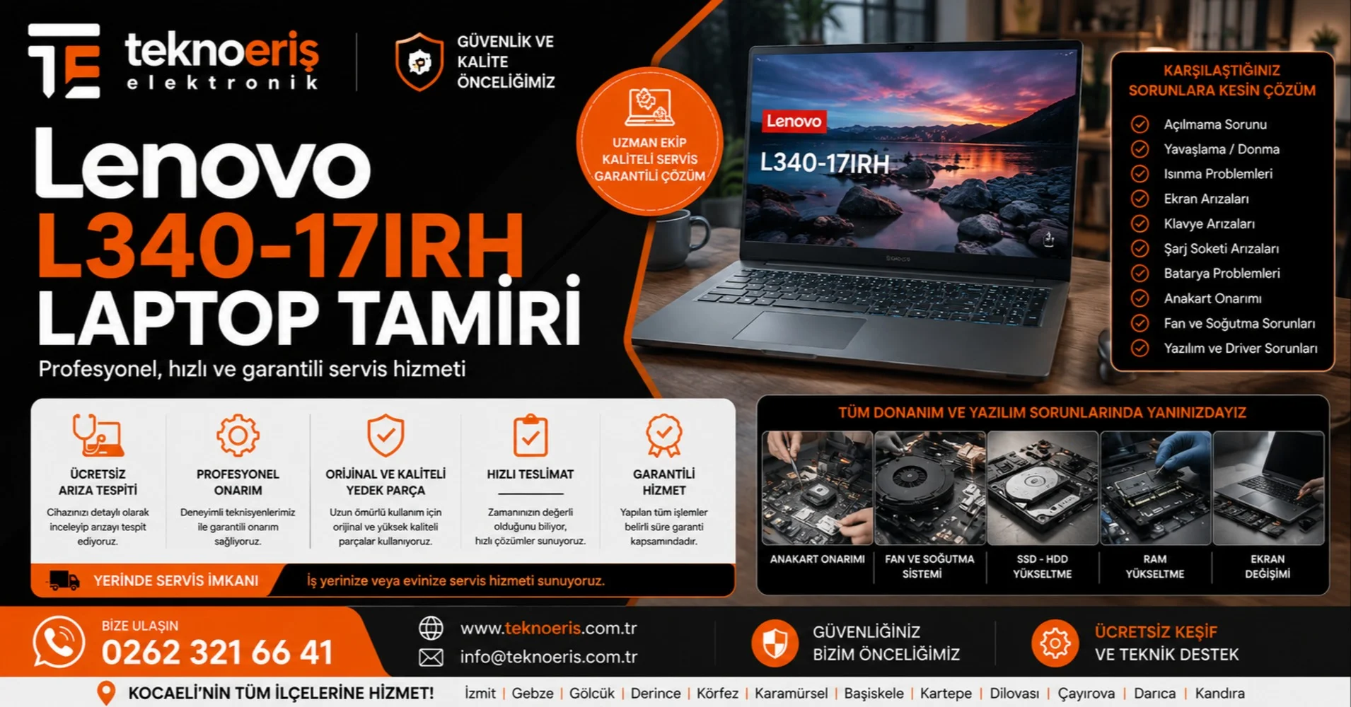 Lenovo L340-17IRH Laptop Tamiri Kocaeli | Teknik Servis