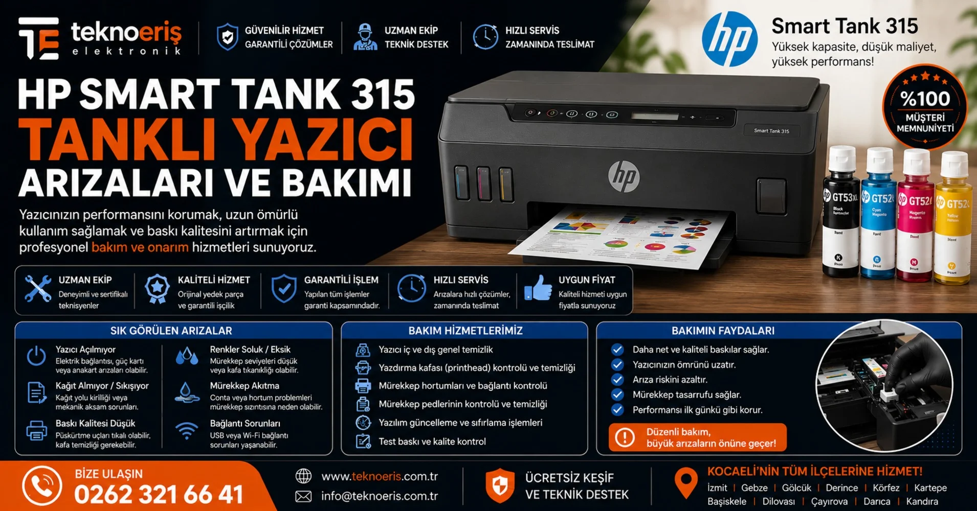 HP Smart Tank 315 Tanklı Yazıcı Arızaları ve Bakımı Rehberi